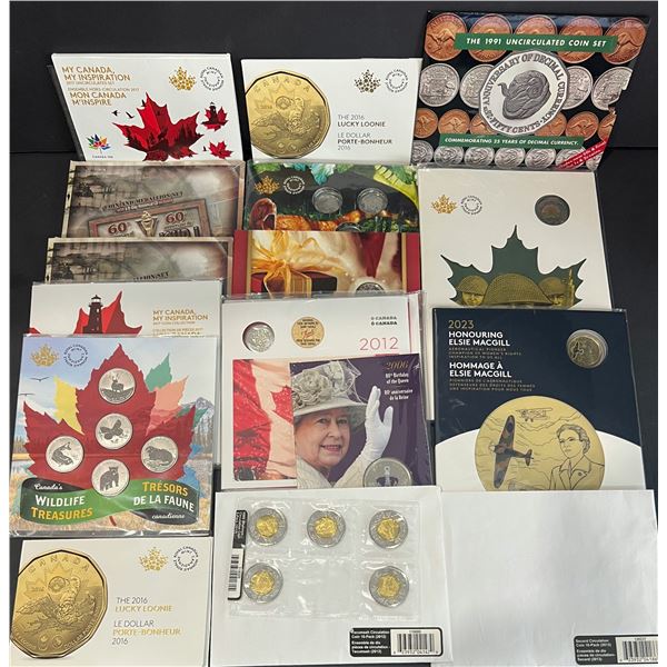 Includes various RCM issues D-Day, O'Canada, Holiday Sets, Dinosaur, Wildlife Sets and more.  Lot of