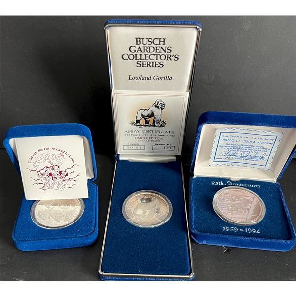 Apollo ll 25th Anniversary 1969-1994 Medal is ,999 Fine Silver 1oz, The Art of Disney 2000 Fine Silv