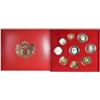 Image 1 : Monaco;  2004 Proof Set Euro - Monnaie de Paris Rainier III 9-Coin set in red leather case.