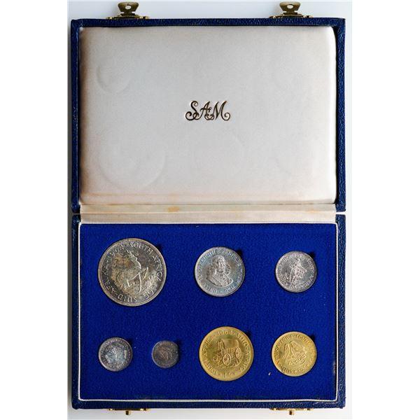 South Africa;  1964 Proof Coins - Set of 7-Coins housed in original SAM Blue Box.