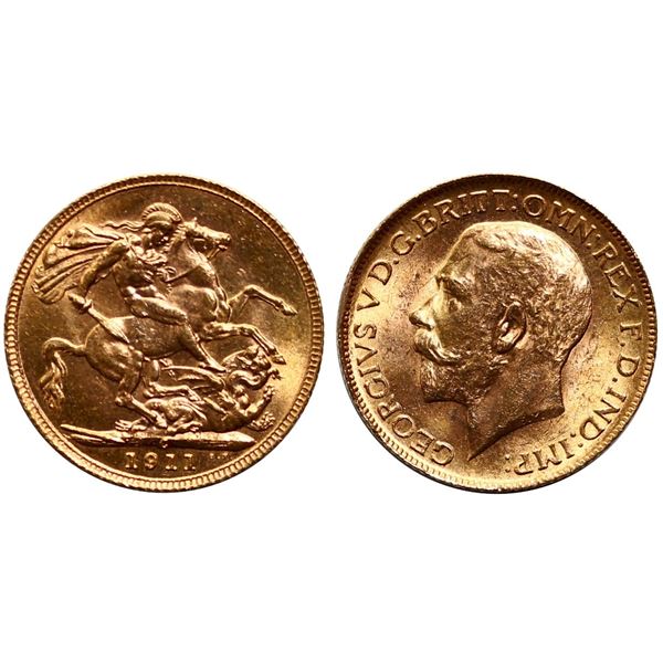Canada 1911-C Gold sovereign Unc to Choice Uncirculated.