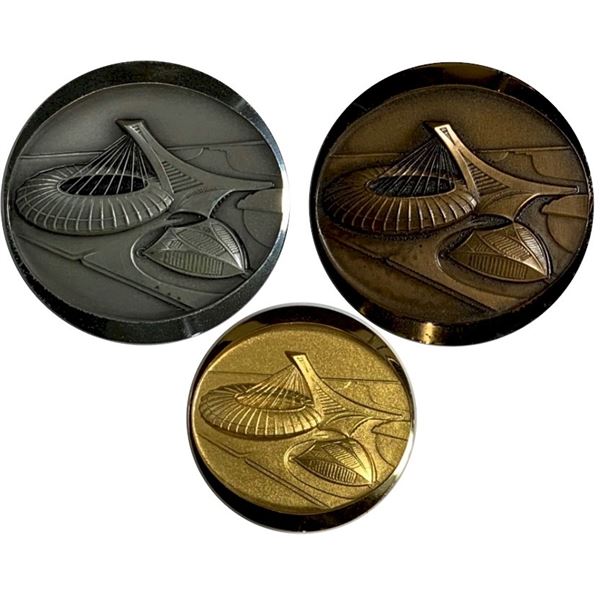 Official 1976 Olympic Games Medallions - Includes Gold, Silver and bronze medals bearing Serial Numb