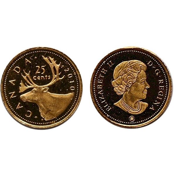 2010 25 Cents Gold - Moose - 1/25th oz Gold TAX Exempt