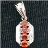 Image 1 : Silver Orange Sapphire Rhodium Plated Pendant (~weight 1.54g)