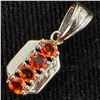 Image 2 : Silver Orange Sapphire Rhodium Plated Pendant (~weight 1.54g)