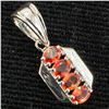 Image 3 : Silver Orange Sapphire Rhodium Plated Pendant (~weight 1.54g)