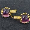 Image 2 : Gold Plated Silver Chrome Tourmaline (0.9ct) Earrings (~weight 1.46g)