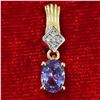 Image 2 : Gold Plated Silver Tourmaline (1.35ct) Pendant (~weight 2.97g)