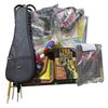 Image 1 : Group of Fun Essentials: Ukulele with Case, Vintage Chinese Checkers Board, Microphones, Mystery/Cri