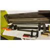 Image 2 : 2 Shelves of Woodworking Tools & Accessories -Bar Clamps, Circular Saw Blades, and More Worksh Suppl