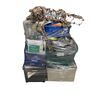 Image 1 : Pallet of Estate Items – Includes deer Christmas décor, storage totes, luggage, lights etc