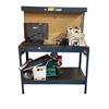 Image 1 : Pallet of Estate Items – Includes Mastercraft workbench, Sharp TV, assorted tools, Porsche 