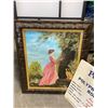 Image 2 : 3 Panel Folding Screen, Oil Painting & Metal "Polytie" Ad Sign