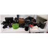 Image 1 : Shelf Lot of Camera Accessories, Binoculars and Cases