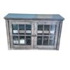 Image 1 : Rustic Glass front wooden cabinet (approx 36' W x 14"D x 30" H)
