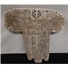Image 1 : Vintage Carved Canoe Front Prow, Carved & Painted  26" x 27" (cracked - faded)