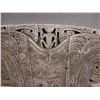 Image 2 : Vintage Carved Canoe Front Prow, Carved & Painted  26" x 27" (cracked - faded)
