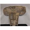 Image 8 : Vintage Carved Canoe Front Prow, Carved & Painted  26" x 27" (cracked - faded)