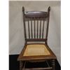 Image 2 : Wooden Spindle-Back Chair w/ Woven Seat 17" x 16" x 42"H