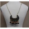 Image 1 : Beaded Necklace w/ Shell Half Moon Pendant & Fringe from the Soloman Islands 32"L x 4"W
