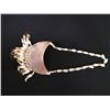 Image 3 : Beaded Necklace w/ Half Moon Pendant & Fringe 22"L x 5"W