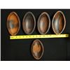 Image 10 : Qty 5 Oval Wooden Bowls, Approx. 7"L