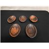 Image 2 : Qty 5 Oval Wooden Bowls, Approx. 7"L