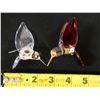 Image 10 : Qty 8 Hummingbird Blown Glass Ornaments w/ 22 Kt Gold Accents Approx. 2.5" Dia
