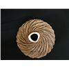 Image 3 : Ceramic Art Pottery "Wood Drift" Textured Vase by Anne Goldman  7" Dia, 5"H