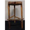 Image 1 : Wooden Tree-Trunk Stool w/ Foot Rest 14" Dia, 27.5"H