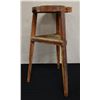 Image 1 : Wooden Tree-Trunk Stool w/ Undershelf 13" Dia, 29"H
