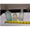 Image 14 : Qty 3 Miniature Glass Bottles: Marked Davis, Castoria, etc, Misc Sizes to 6"H