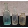 Image 1 : Qty 3 Miniature Glass Bottles: Marked Davis, Castoria, etc, Misc Sizes to 6"H