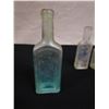Image 2 : Qty 3 Miniature Glass Bottles: Marked Davis, Castoria, etc, Misc Sizes to 6"H
