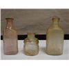 Image 1 : Qty 3 Miniature Glass Bottles: Marked Higgins, 1846, etc, Misc Sizes to 4.5"H