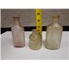 Image 8 : Qty 3 Miniature Glass Bottles: Marked Higgins, 1846, etc, Misc Sizes to 4.5"H