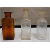 Image 1 : Qty 3 Miniature Glass Bottles: Marked Sewing Machine, etc, Misc Sizes to 4.5"H