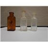Image 2 : Qty 3 Miniature Glass Bottles: Marked Sewing Machine, etc, Misc Sizes to 4.5"H