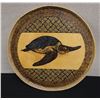 Image 1 : Turtle Honu Round Tray w/ Woven Sides 21.5" Dia