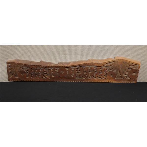 Carved Wooden Story Board Wall Hanging from Palau Micronesia - Money Stones 50.5" x 10" x 1"