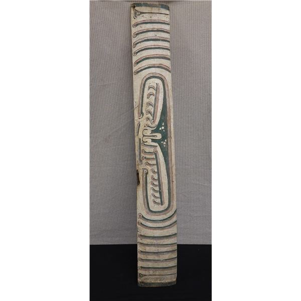 Wooden Carved & Painted Canoe Decoration from New Guinea 48" x 7"