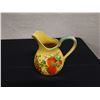 Image 2 : Golden Orchard Ceramic Yellow Water Pitcher w/ Fruit & Flower Motif 8" Dia, 10"H