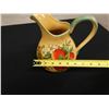 Image 8 : Golden Orchard Ceramic Yellow Water Pitcher w/ Fruit & Flower Motif 8" Dia, 10"H