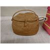Image 2 : Oval Basket from Bali, Pink Purse from Micronesia & White Woven Coconut Bag, Misc Sizes