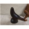 Image 2 : Hear No Evil 3 Monkeys Wall Hanging, Carved Wooden Rabbit & Bird Figurine, Misc Sizes