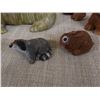 Image 3 : Qty 5 Ceramic Figurines: 3 Rabbits, Walrus & Racoon, Some Signed, Misc Sizes