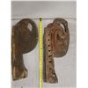 Image 8 : Qty 2 Carved Wooden Canoe Prows Approx. 24" x 10"