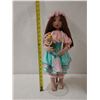 Image 9 : Hawaiian Cloth Doll in Blue Kahiko Costume  w/ Bear by Sharon Miyahira 20"H