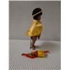 Image 2 : Hawaiian Boy Porcelain Doll - Kahili Bearer on Stand 9.5"H