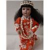Image 8 : Qty 2 Hawaiian Dolls in Red Mu'uMu'u on Stands 12" & 5"H